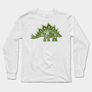 Stegosaurus Lace - Green Long Sleeve T-Shirt